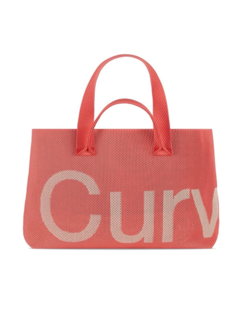 Curves Preforated Knit Tote - Coral